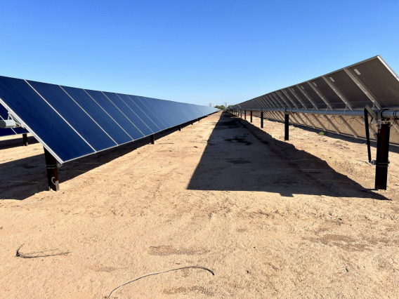 Solar panel field in the desert